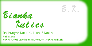 bianka kulics business card